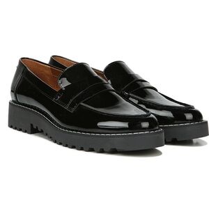 Franco Sarto Cassandra Loafer. In Black Patent Leather. Size 8.5M